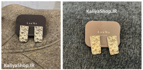 گوشواره اسپرت مستطیلی نقره ای رنگ