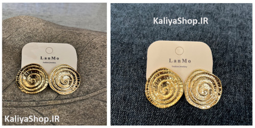 گوشواره اسپرت طرح چرخشی طلایی رنگ