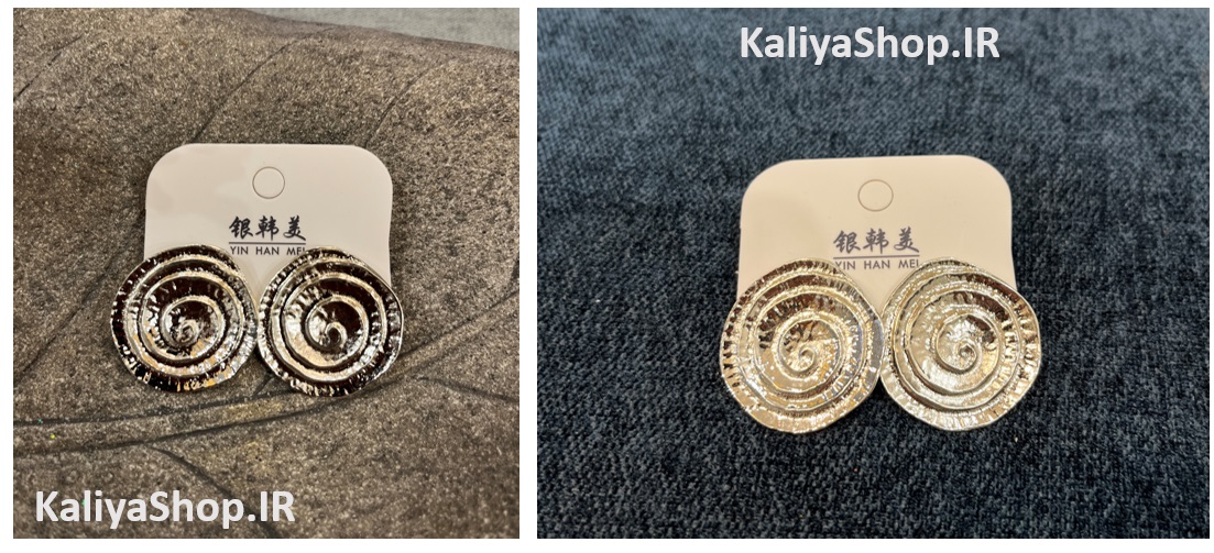 گوشواره اسپرت طرح چرخشی نقره ای رنگ