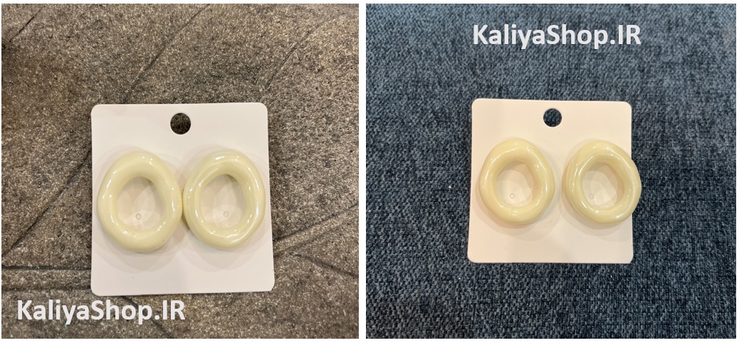 گوشواره میخی برند فشن دفرمه طرح سنگ سفید رزینی