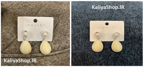 گوشواره میخی برند جواهر - اشک روغنی میناکاری کلاسیک